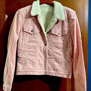 Harper Heritage Pink Sherpa soft denim jacket